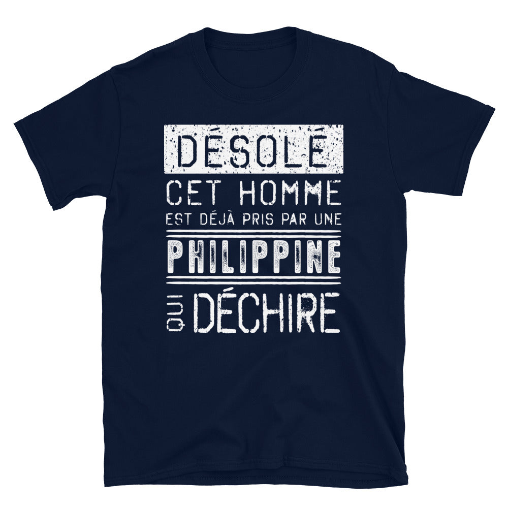 T-shirt Philippine noir dos - Désolé ce mec est pris par une fille