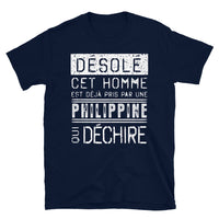 Thumbnail for T-shirt Philippine noir dos - Désolé ce mec est pris par une fille