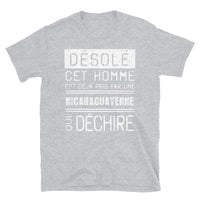 Thumbnail for T-shirt Nicaragua bleu marine dos - Désolé ce mec est pris par une fille qui déchire