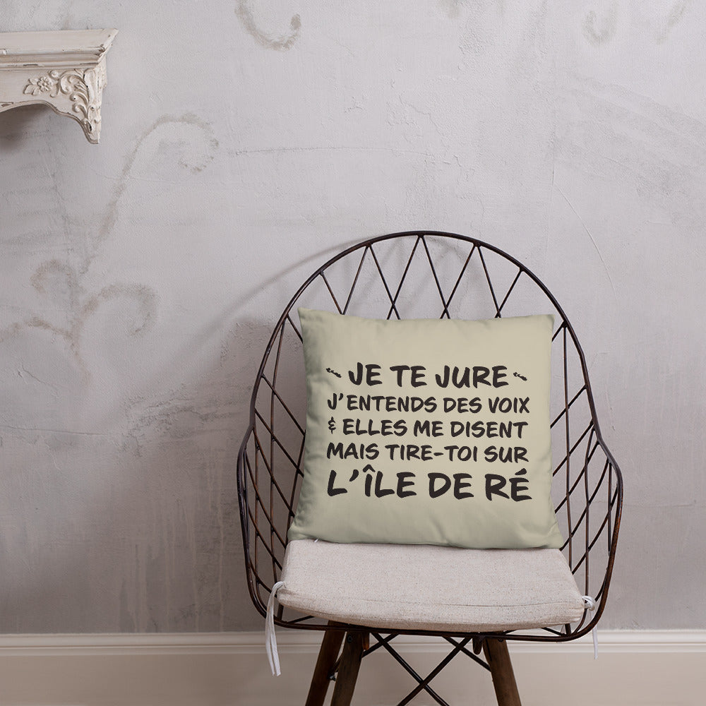 Tire toi sur l'Île de Ré - Coussin décoratif et humoristique sur l'Ile de Ré en Charente Maritime - Ici & Là - T-shirts & Souvenirs de chez toi