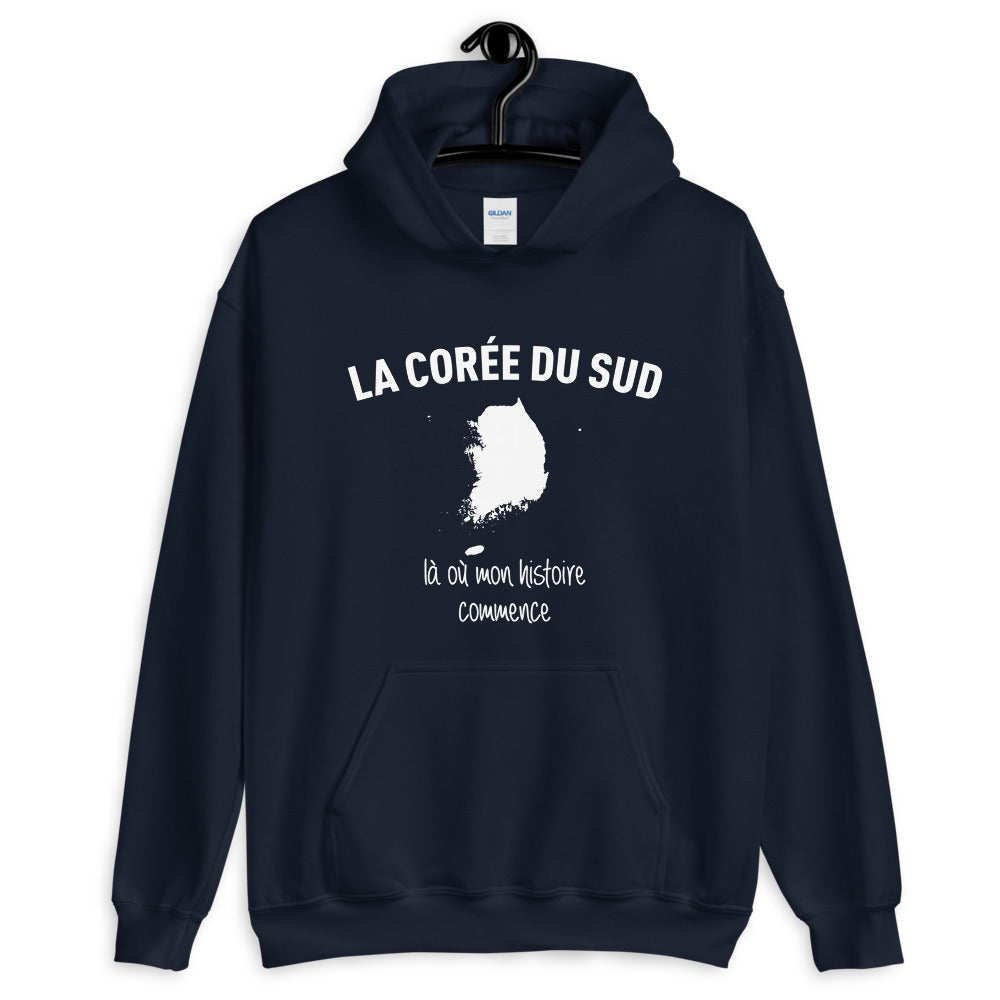 Corée du Sud là où mon histoire commence - Sweatshirt à capuche - Ici & Là - T-shirts & Souvenirs de chez toi