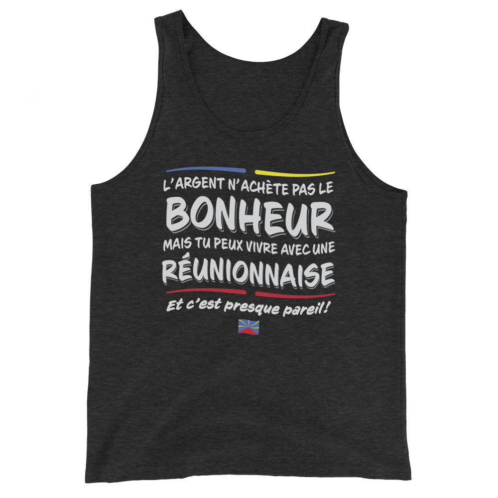 Argent, Bonheure Réunionnaise - Débardeur Premium Shirt - Ici & Là - T-shirts & Souvenirs de chez toi