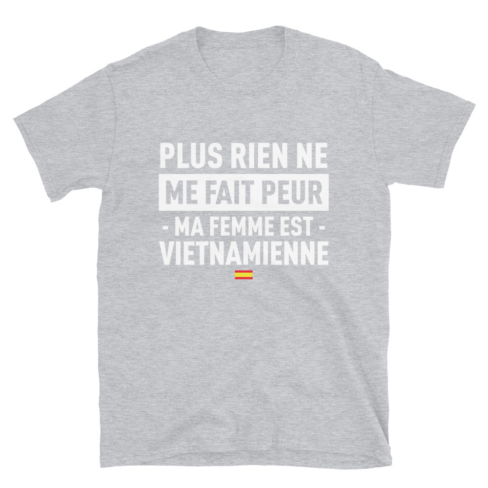 T-shirt Vietnam bleu marine dos - Plus rien ne me fait peur ma femme est