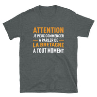 Thumbnail for T-shirt Bretagne gris foncé chiné dos - Je peux parler de la Bretagne à tout moment