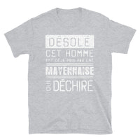 Thumbnail for T-shirt Mayenne bleu marine dos - Désolé ce mec est pris par une fille qui déchire