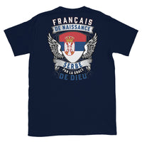Thumbnail for T-shirt Serbe bleu marine - Fierté et humour en coton doux