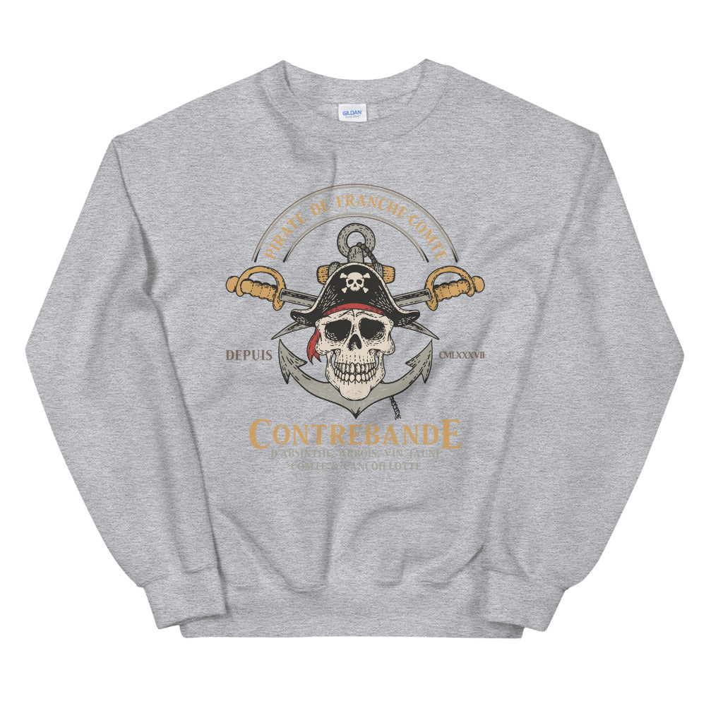 Sweatshirt Franche-Comté gris sport - Fierté des Pirates Locaux