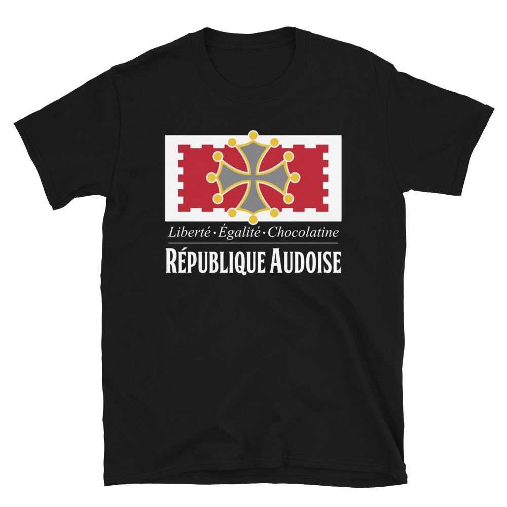 T-shirt Aude noir - Liberté égalité chocolatine