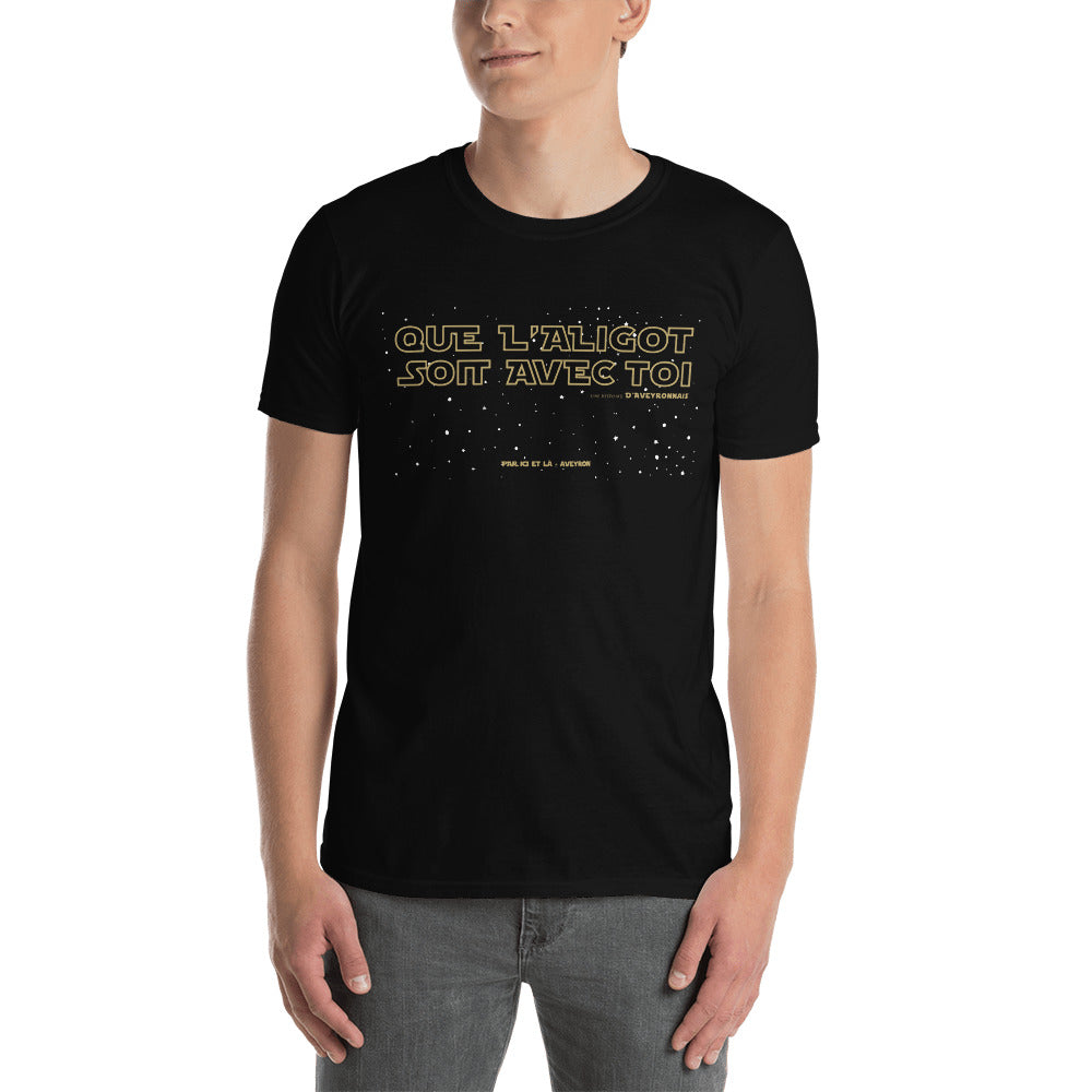 T-shirt Aveyron noir dos - Que l'Aligot soit avec toi