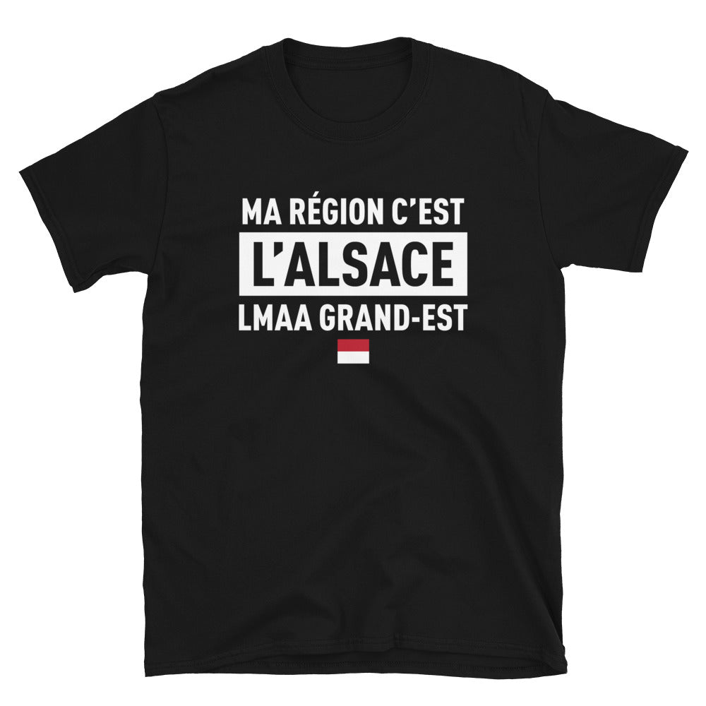 T-shirt Alsace noir - Ma région c'est l'Alsace