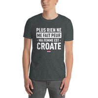Thumbnail for T-shirt Croatie noir dos - Ma femme est croate