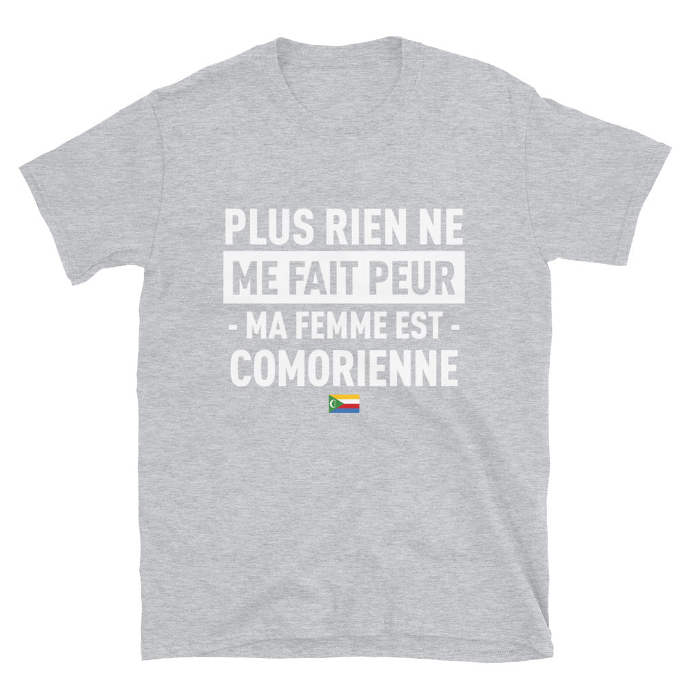 T-shirt Comorien bleu marine dos - Plus rien ne me fait peur ma femme est