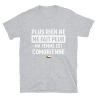 Thumbnail for T-shirt Comorien bleu marine dos - Plus rien ne me fait peur ma femme est