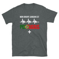 Thumbnail for T-shirt Portugal gris foncé chiné dos - Mon groupe sanguin : Portugais plus