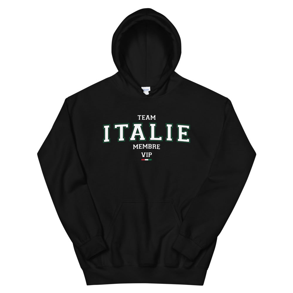 Sweatshirt Italie noir - Drapeau italien avec humour