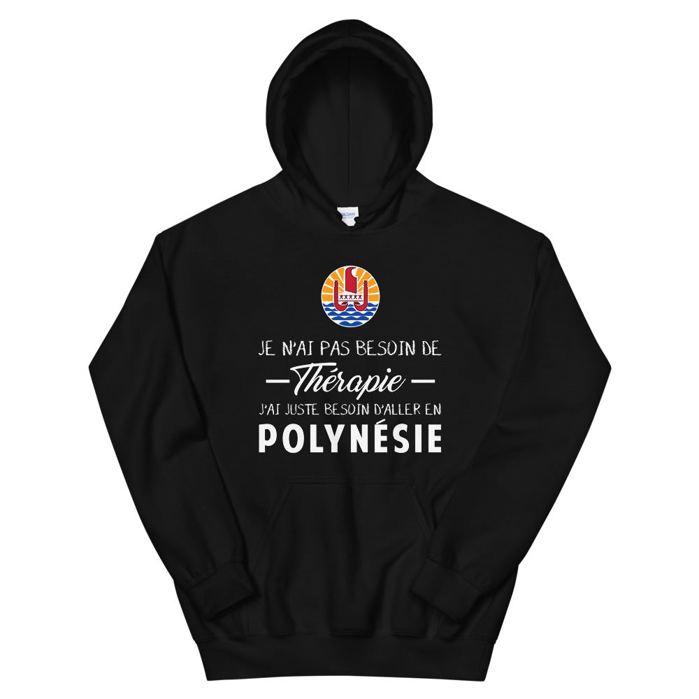 Sweatshirt Polynésie noir - Pas besoin de thérapie