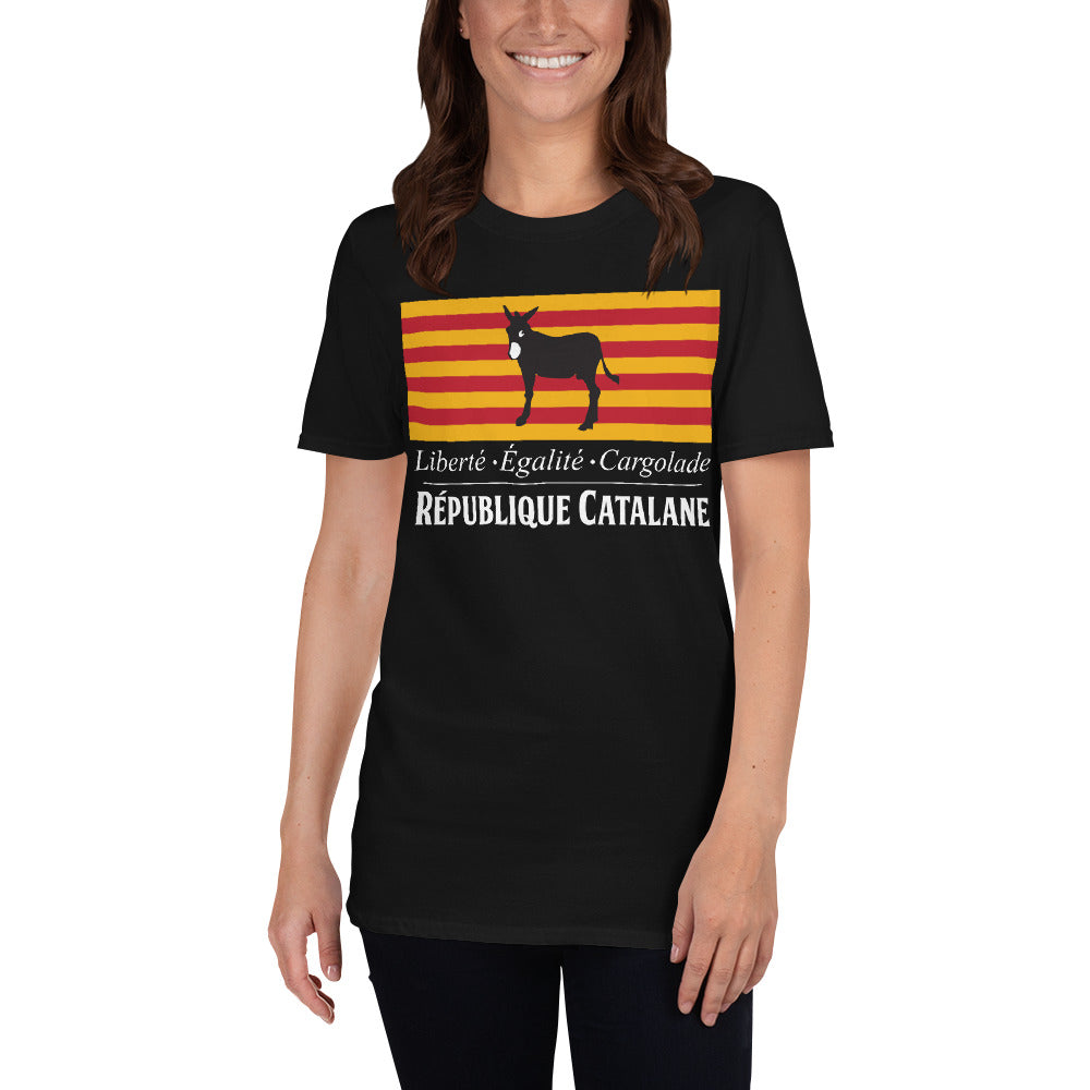 T-shirt République Catalane bleu marine - Liberté Égalité Cargolade