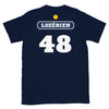 T-shirt Lozérien 48 Pastis noir - design humoristique sur le pastis