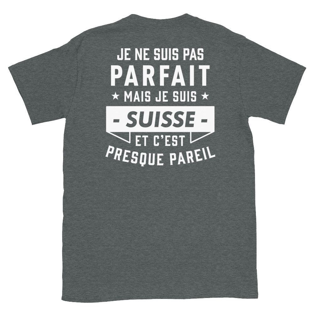 T-shirt Suisse bleu marine - Je ne suis pas parfait mais