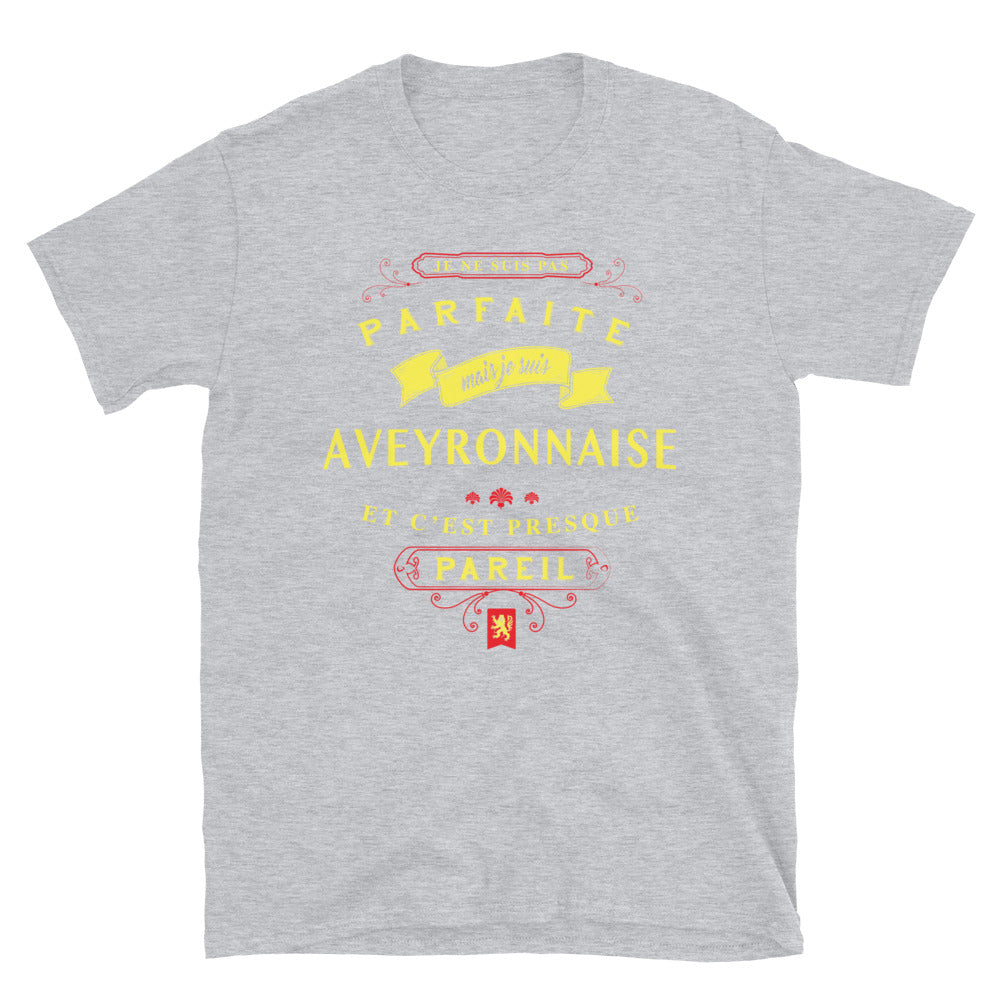T-shirt Aveyron gris sport - Parfaite Aveyronnaise avec humour