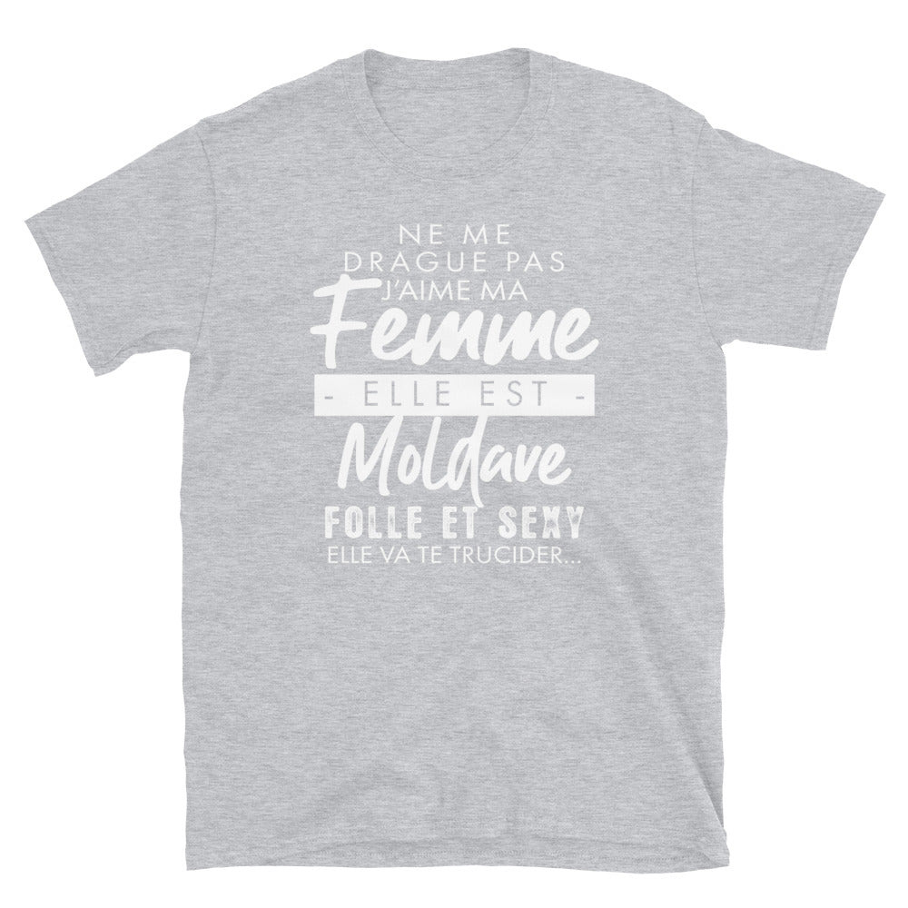 T-shirt Moldave bleu marine dos - Ne me drague pas ma femme est Moldave