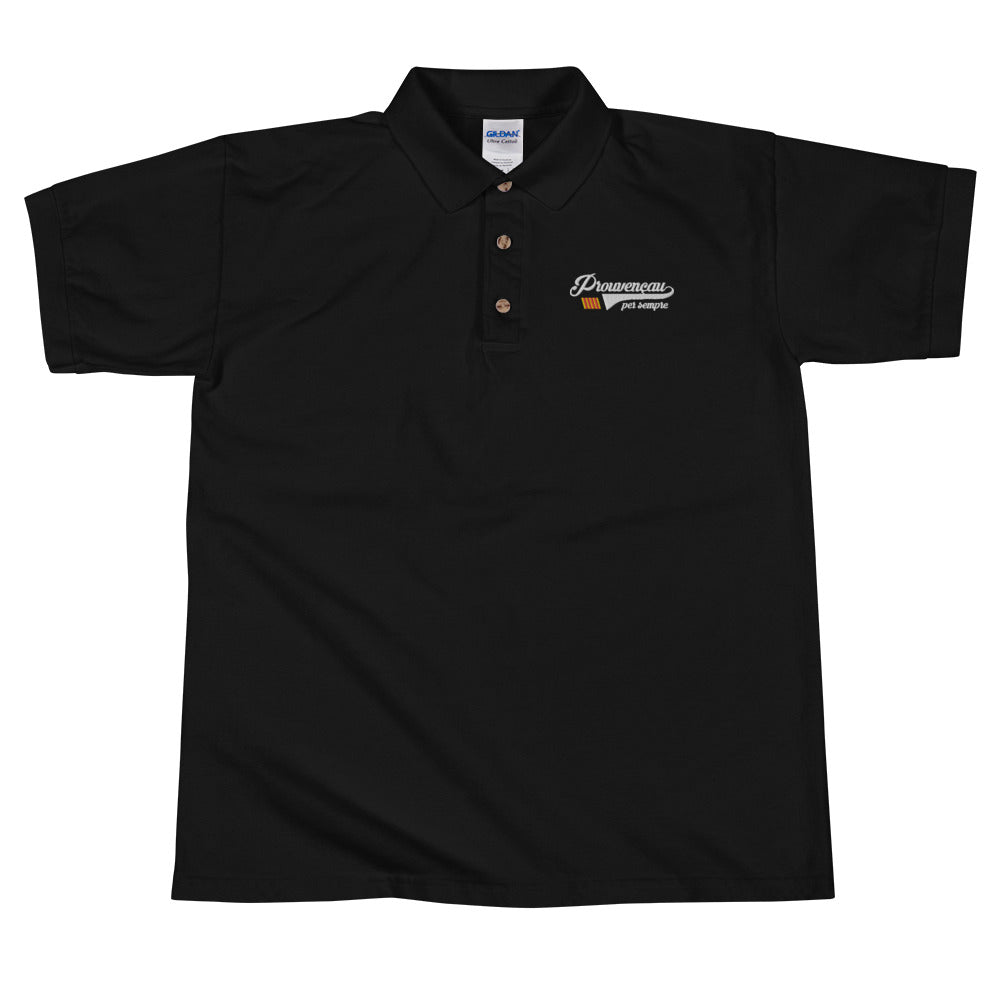 Polo Provence noir - Prouvençau per sempre brodé