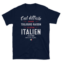 Thumbnail for T-shirt Italie gris foncé - C'est difficile d'avoir toujours raison