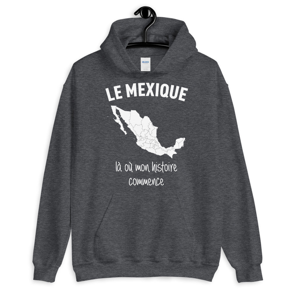 Sweatshirt Mexique gris foncé - Mon histoire commence avec humour