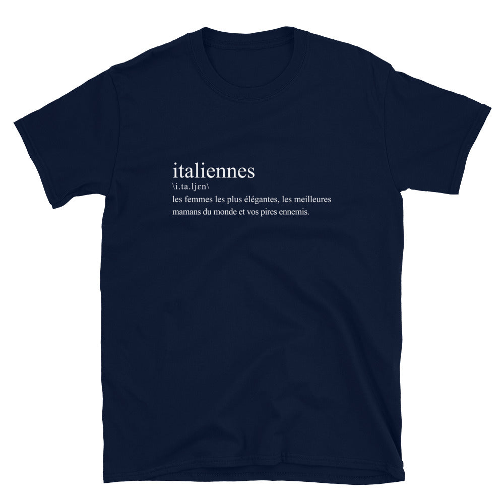 T-shirt Italie bleu marine dos - Définition humoristique de l'italien