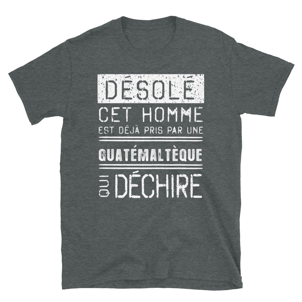 T-shirt Guatemala gris foncé - Désolé ce mec est pris par une fille