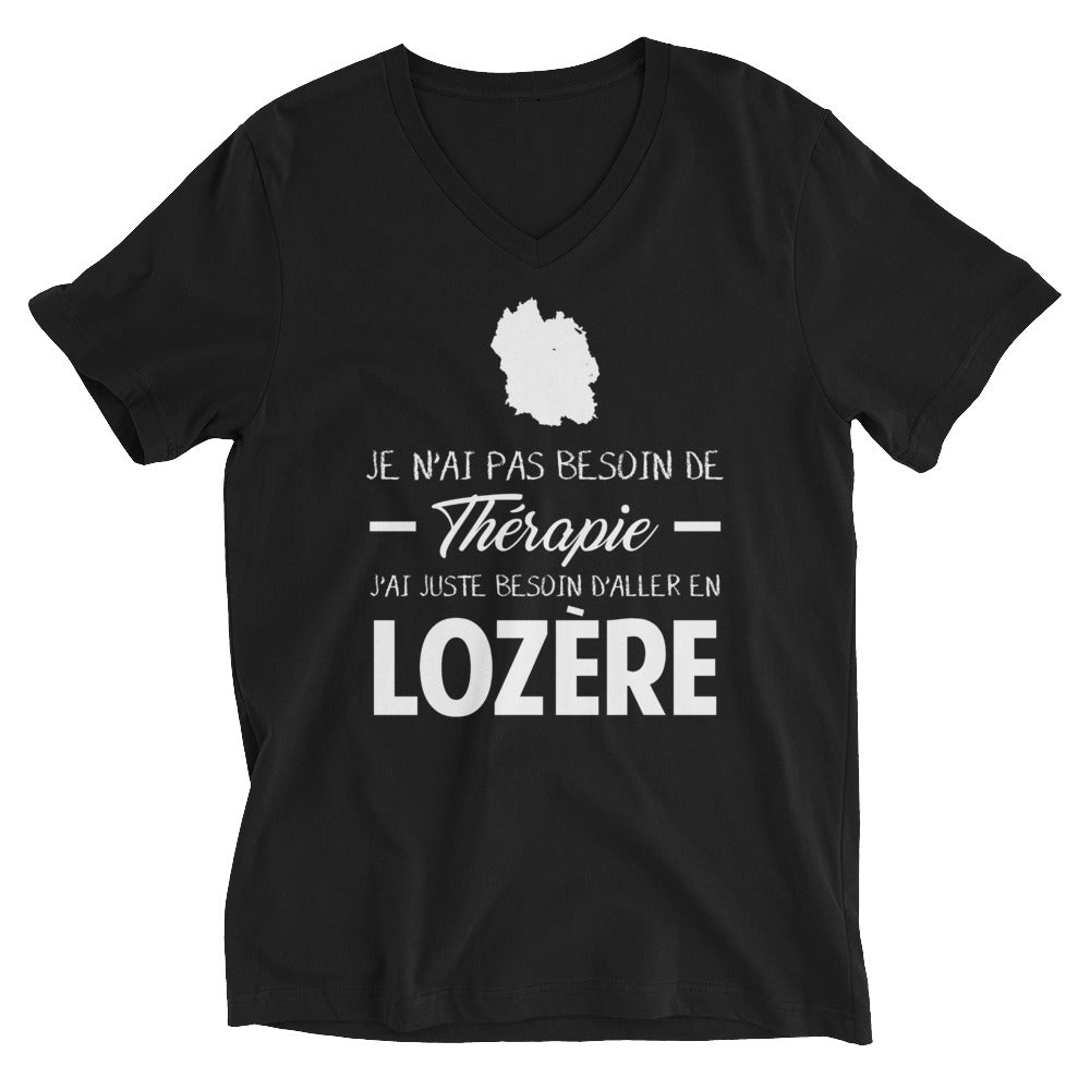 T-shirt Lozère noir - Je n'ai pas besoin de thérapie