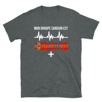 Thumbnail for T-shirt Normand gris foncé chiné dos - Mon groupe sanguin : Normand plus