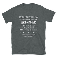 Thumbnail for T-shirt Polonais gris foncé dos - Vivre avec une polonaise