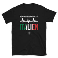 Thumbnail for T-shirt Italie marine dos - Mon groupe sanguin : Italien plus