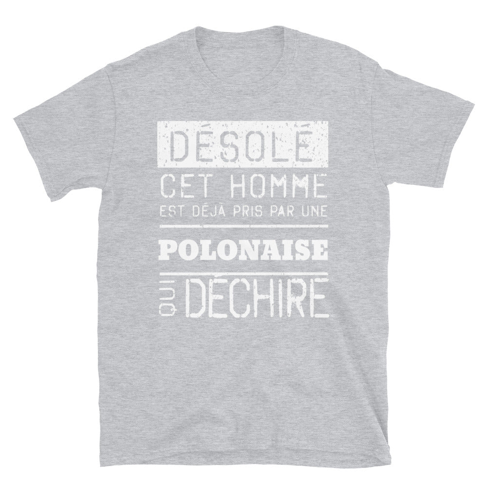 T-shirt Polonaise bleu marine dos - Désolé ce mec est pris par une fille