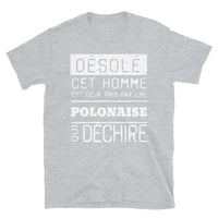 Thumbnail for T-shirt Polonaise bleu marine dos - Désolé ce mec est pris par une fille