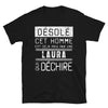 T-shirt humour noir - Désolé ce mec est pris par une fille qui déchire