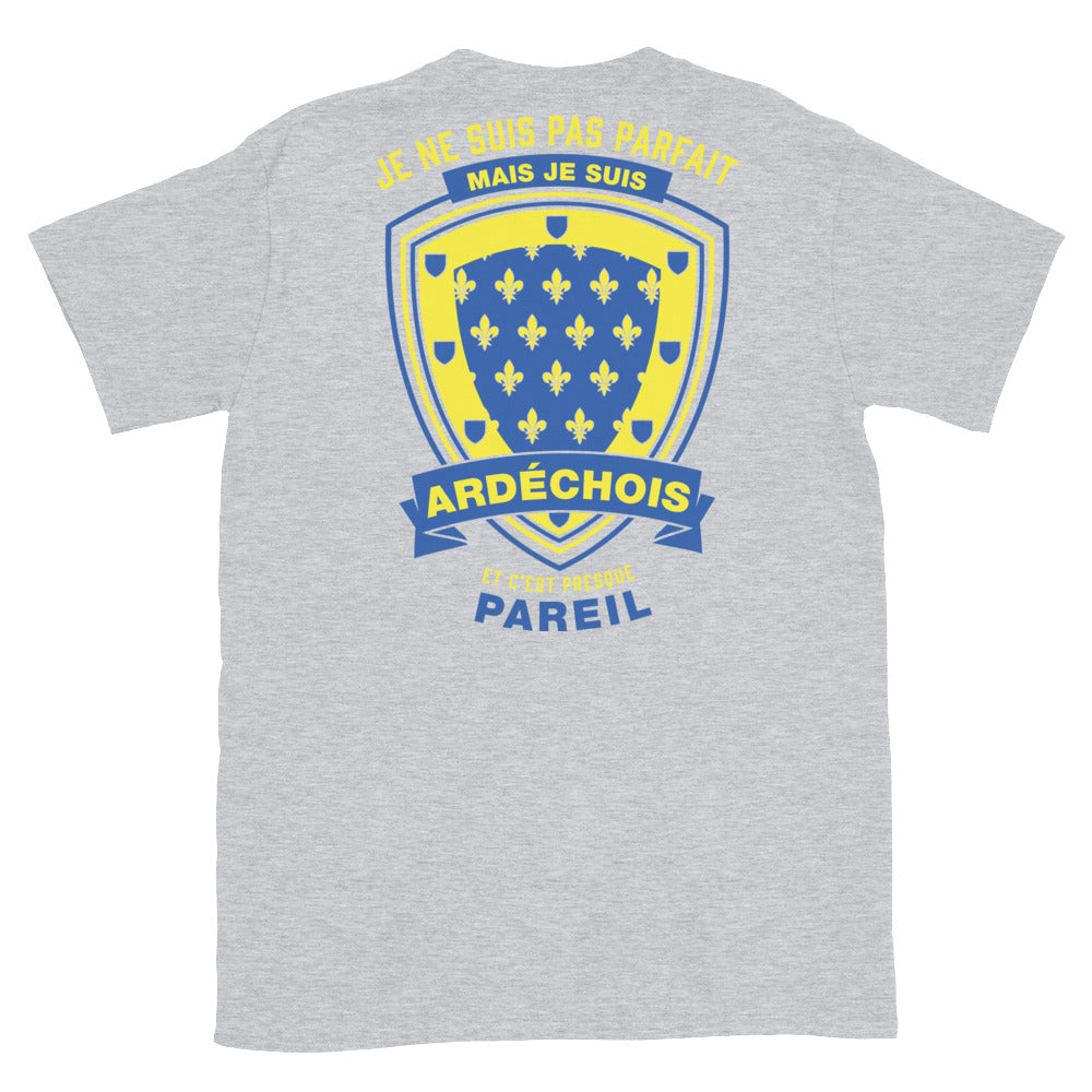 T-shirt Ardèche bleu marine dos - Je ne suis pas parfait mais.