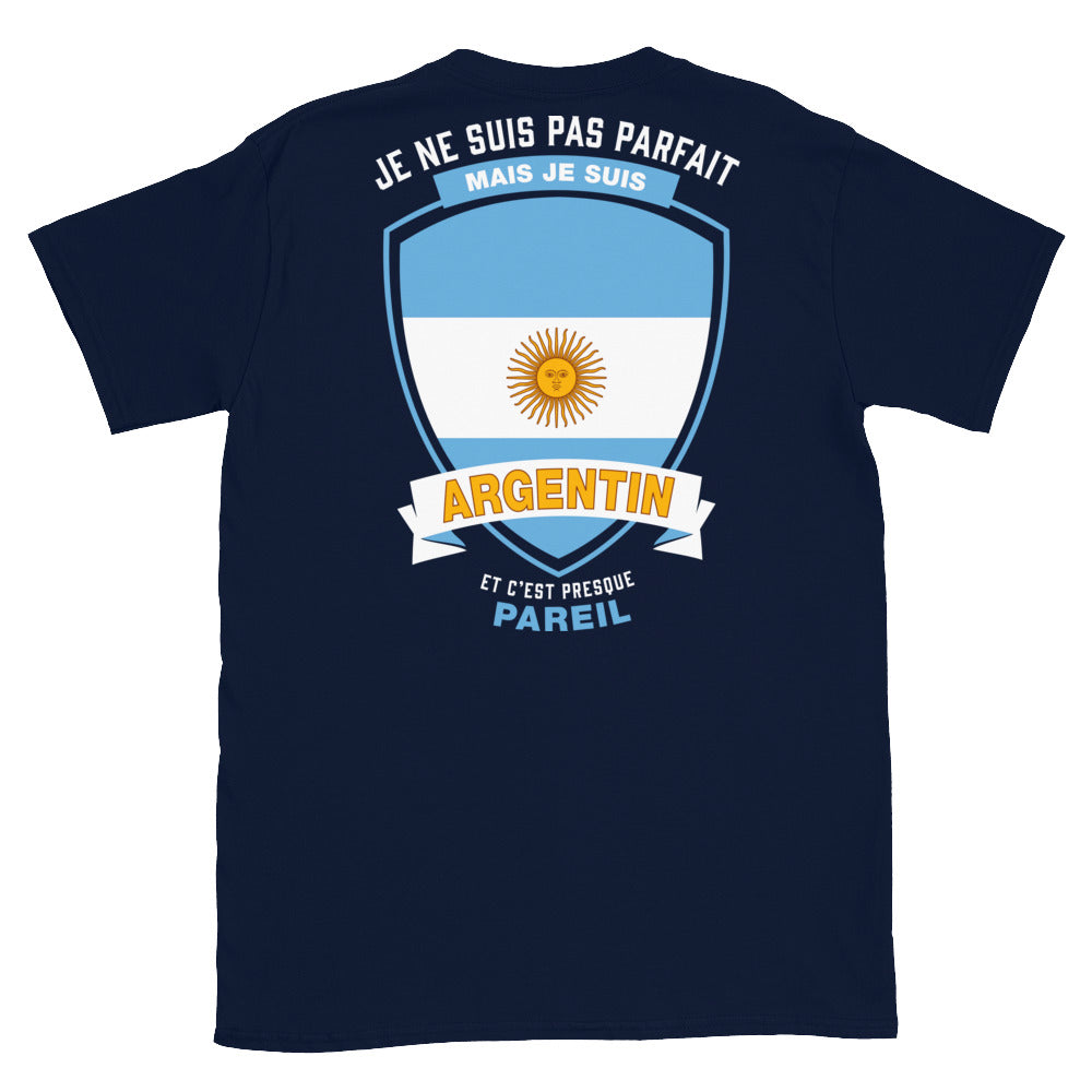 T-shirt Argentine noir dos - Je ne suis pas parfait mais.