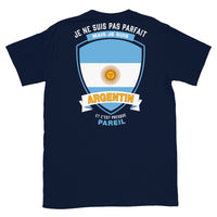 Thumbnail for T-shirt Argentine noir dos - Je ne suis pas parfait mais.