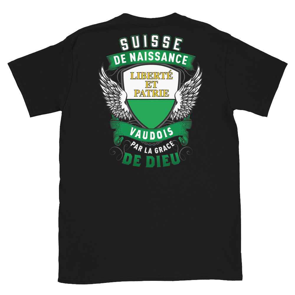 T-shirt Suisse noir - texte humoristique sur les origines