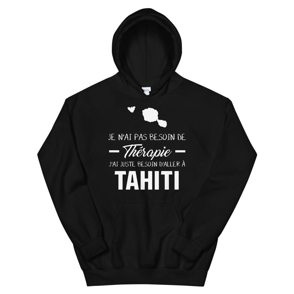 Sweatshirt Tahiti noir - Je n'ai pas besoin de thérapie