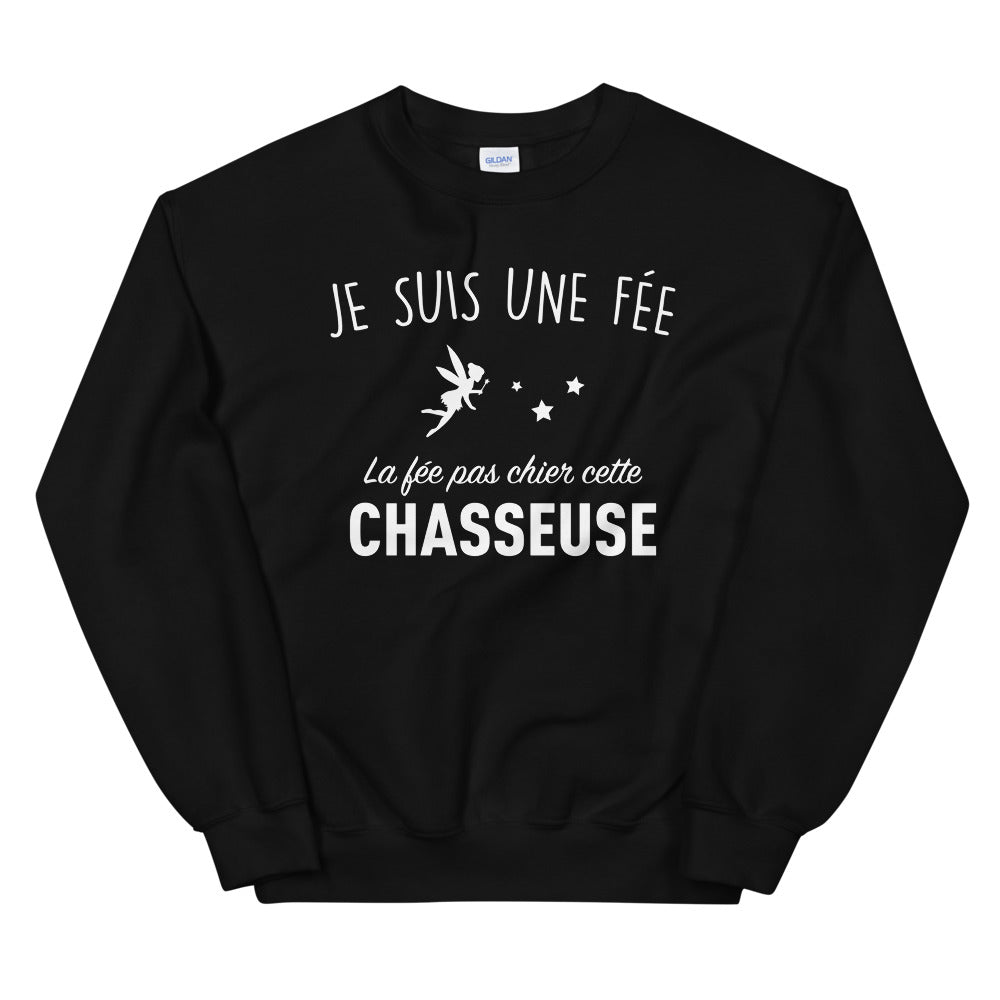 Sweatshirt Fée Chasseuse gris foncé dos - design humoristique et chaleureux
