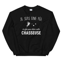 Thumbnail for Sweatshirt Fée Chasseuse gris foncé dos - design humoristique et chaleureux