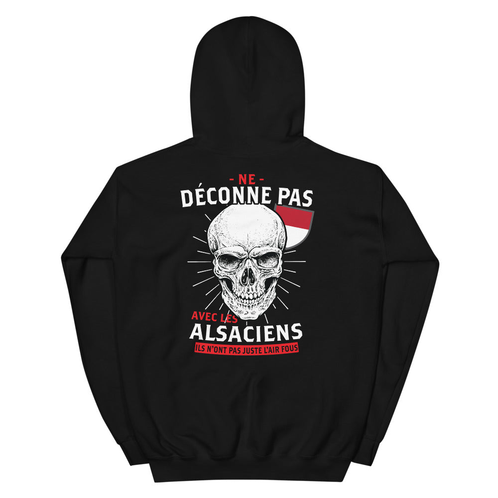 Sweatshirt Alsace noir - Ne déconne pas avec les Alsaciens
