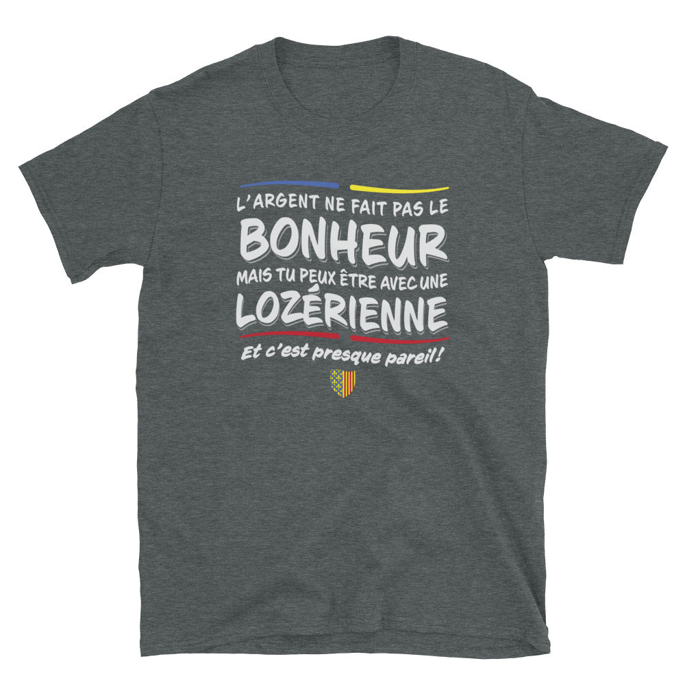 T-shirt Lozérienne noir - L'argent n'achète pas le bonheur