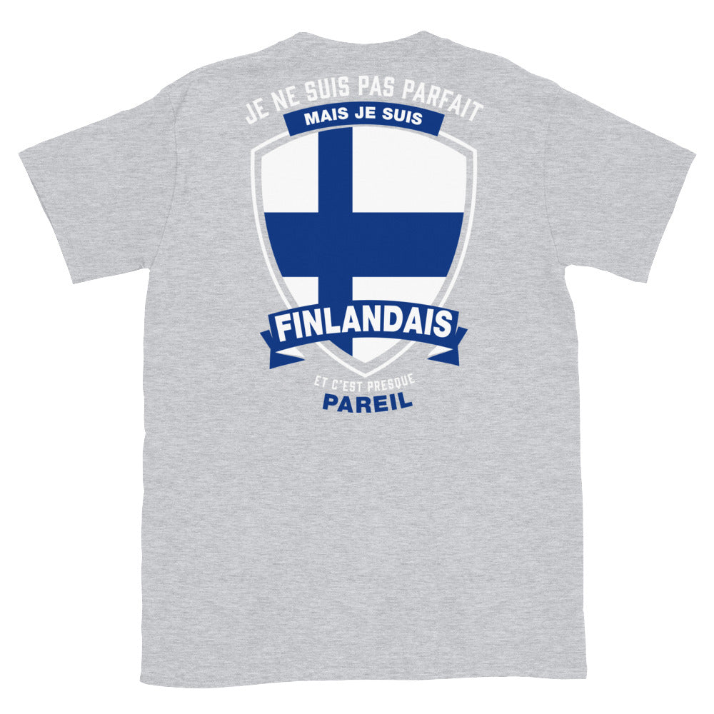 T-shirt Finlande bleu marine dos - Je ne suis pas parfait mais.