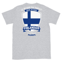 Thumbnail for T-shirt Finlande bleu marine dos - Je ne suis pas parfait mais.