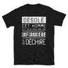 T-shirt infirmière noir - Désolé infirmière
