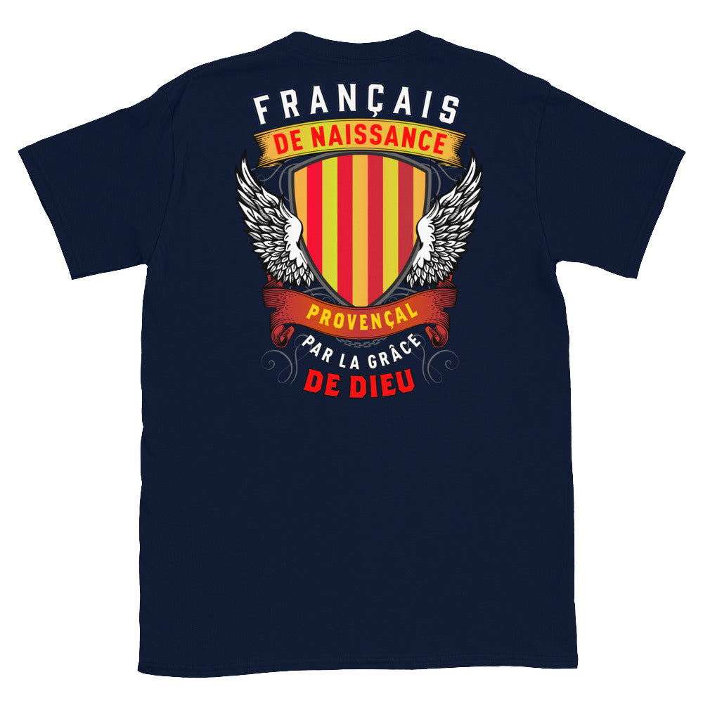 T-shirt Provence noir dos - Français, Belge, Suisse, Canadien